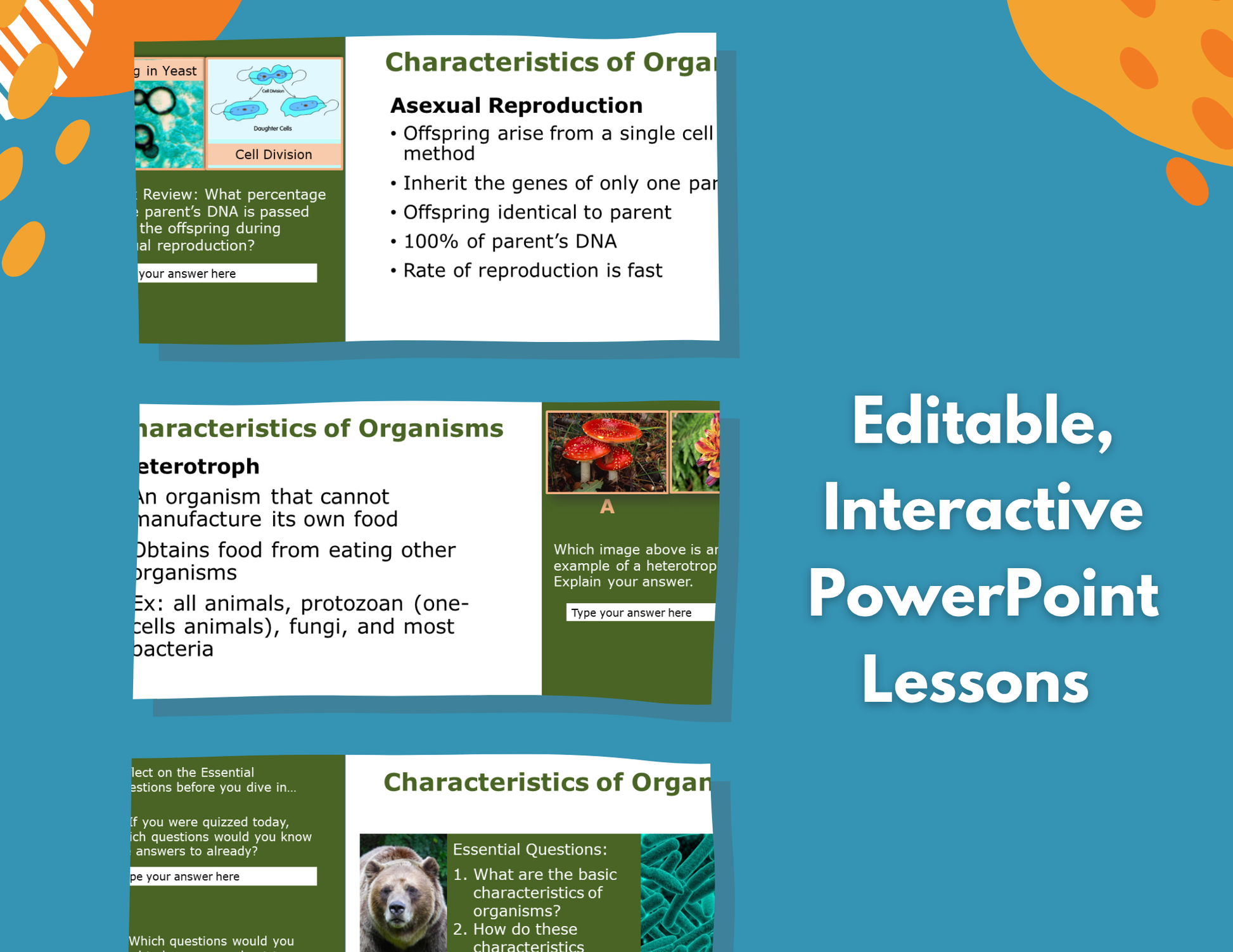 Characteristics of Organisms Complete Lesson Plan - MS