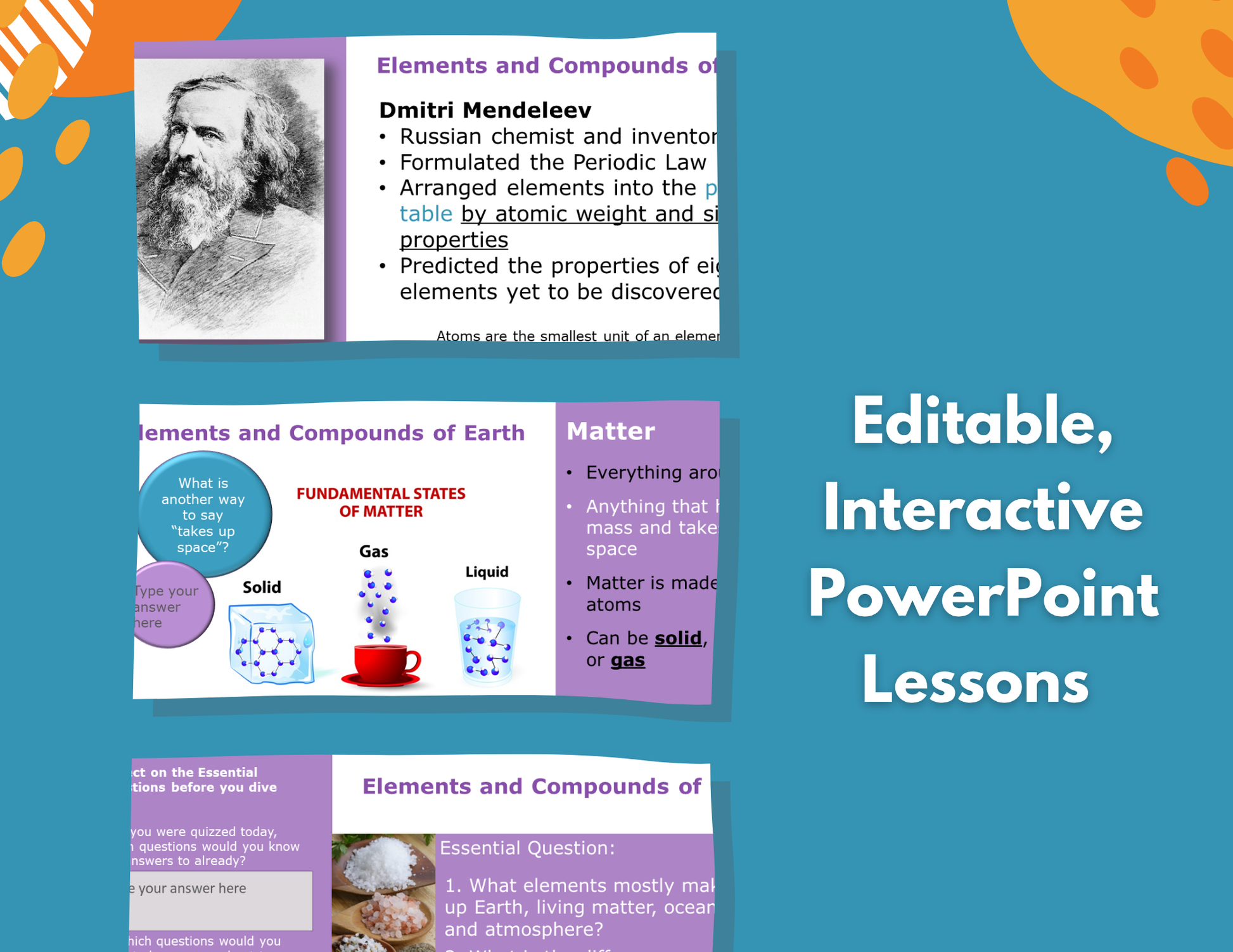 Elements, Compounds, & Mixtures Complete Lesson Plan - MS