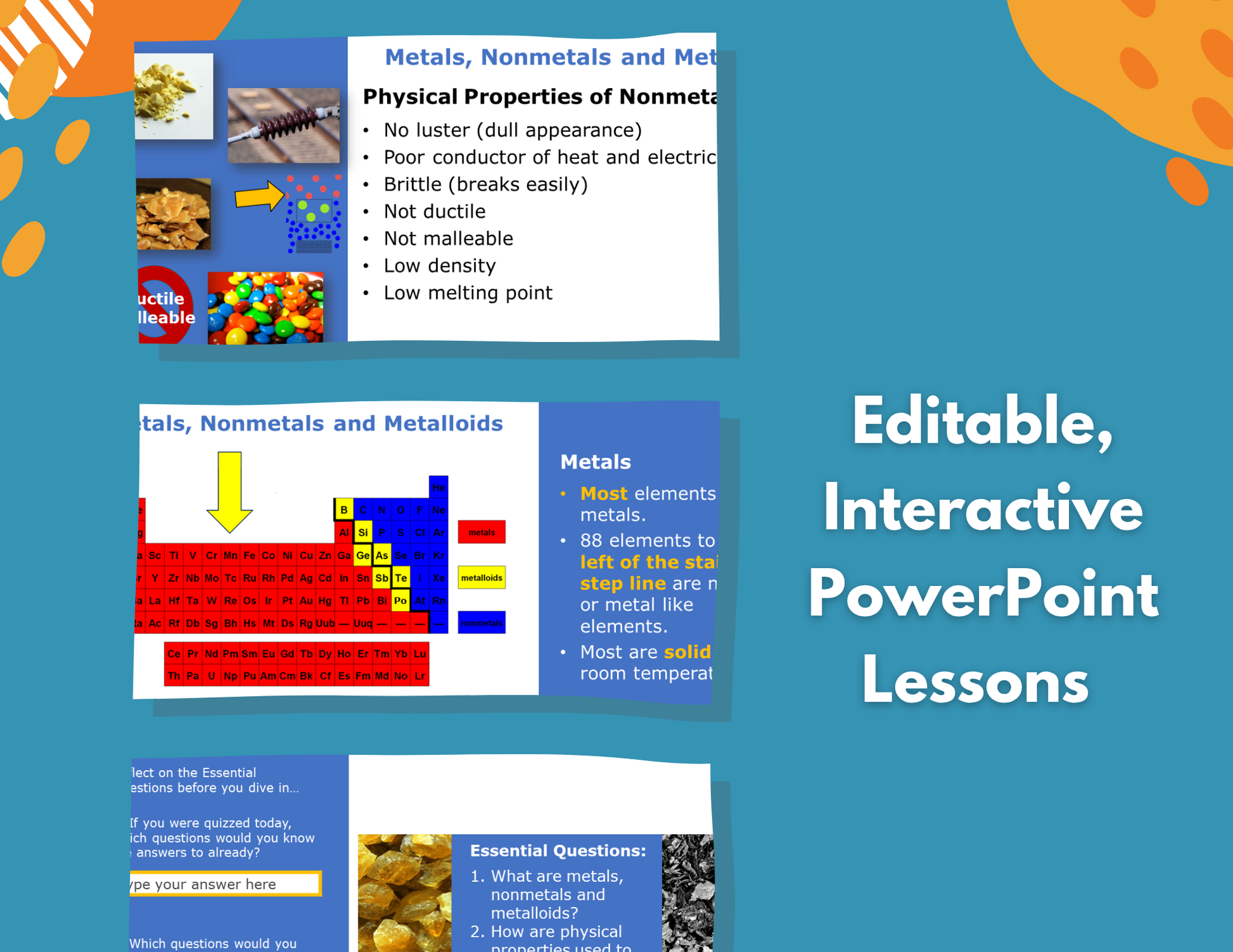 Metals, Nonmetals, & Metalloids Complete Lesson Plan - MS