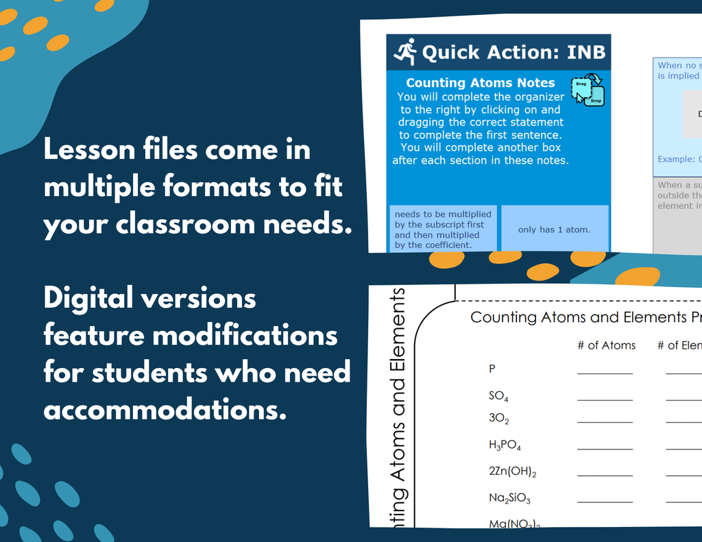 Counting Atoms & Elements Complete Lesson Plan - MS