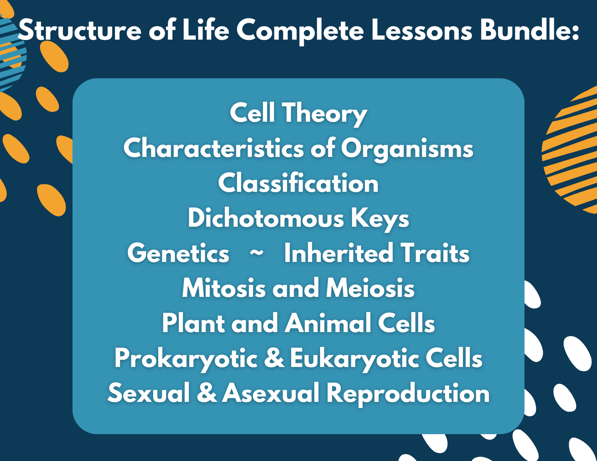 2021 TEKS MS 6-8 5E Lessons: Structure of Life Bundle