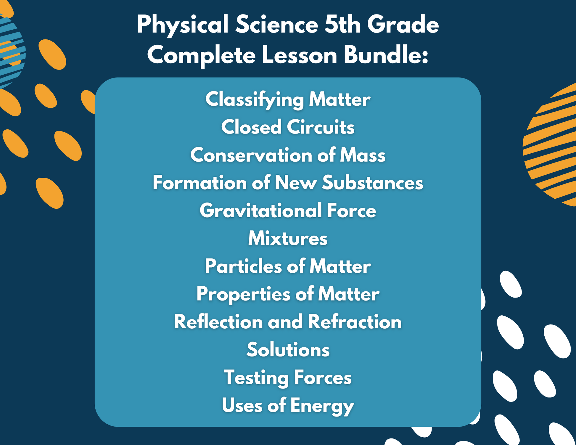 2021 TEKS 5E Lessons: 5th Grade Physical Science Bundle