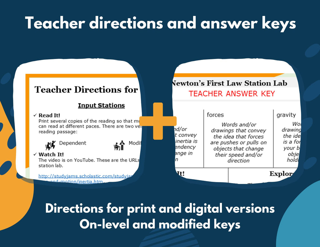 Newton's Laws Station Labs Bundle - Student-Led Station Lab - MS
