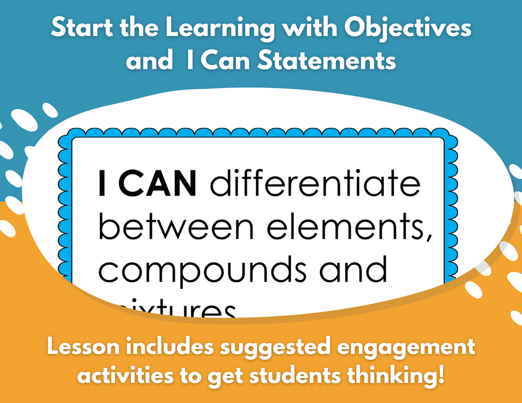 Elements, Compounds, & Mixtures Complete Lesson Plan - MS