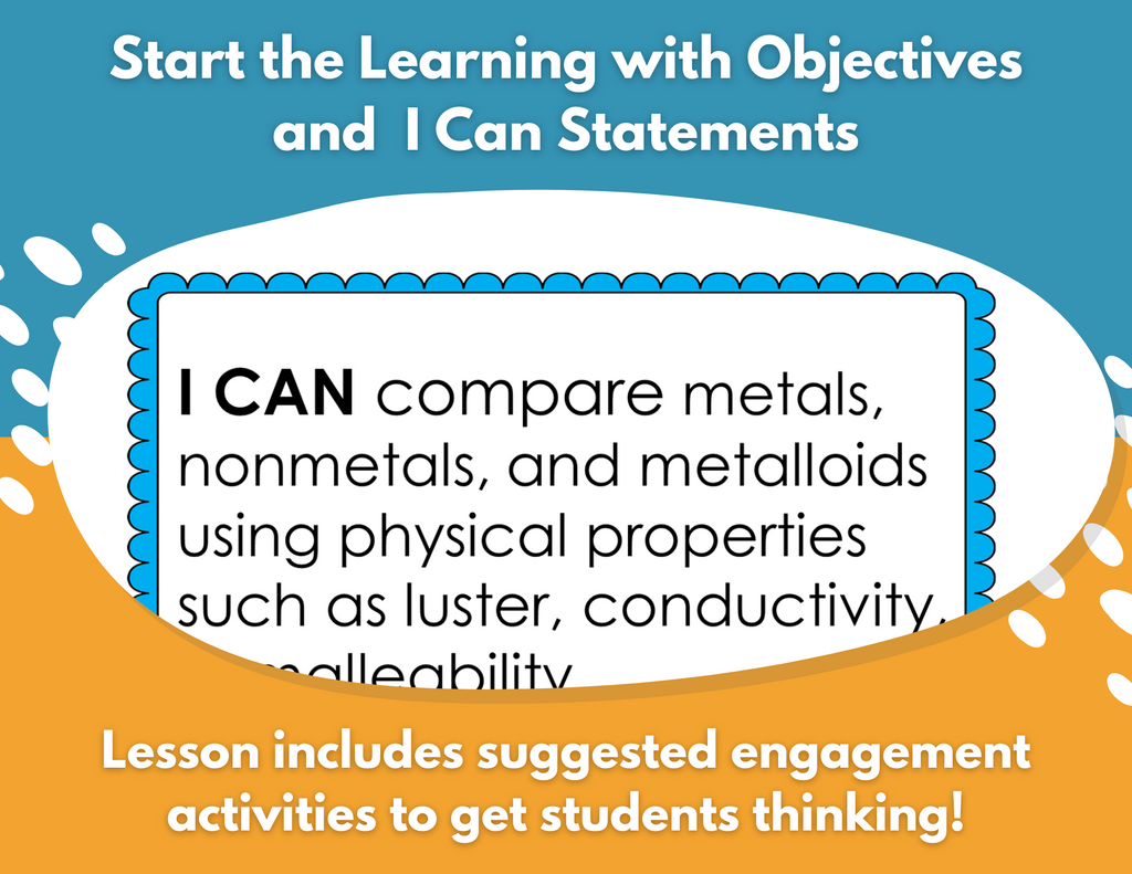 Metals, Nonmetals, & Metalloids Complete Lesson Plan - MS