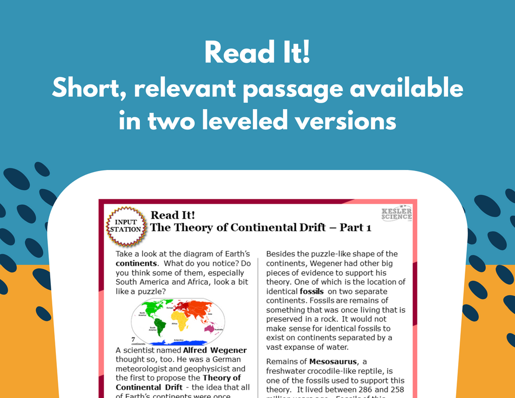 Continental Drift Theory Station Lab - MS