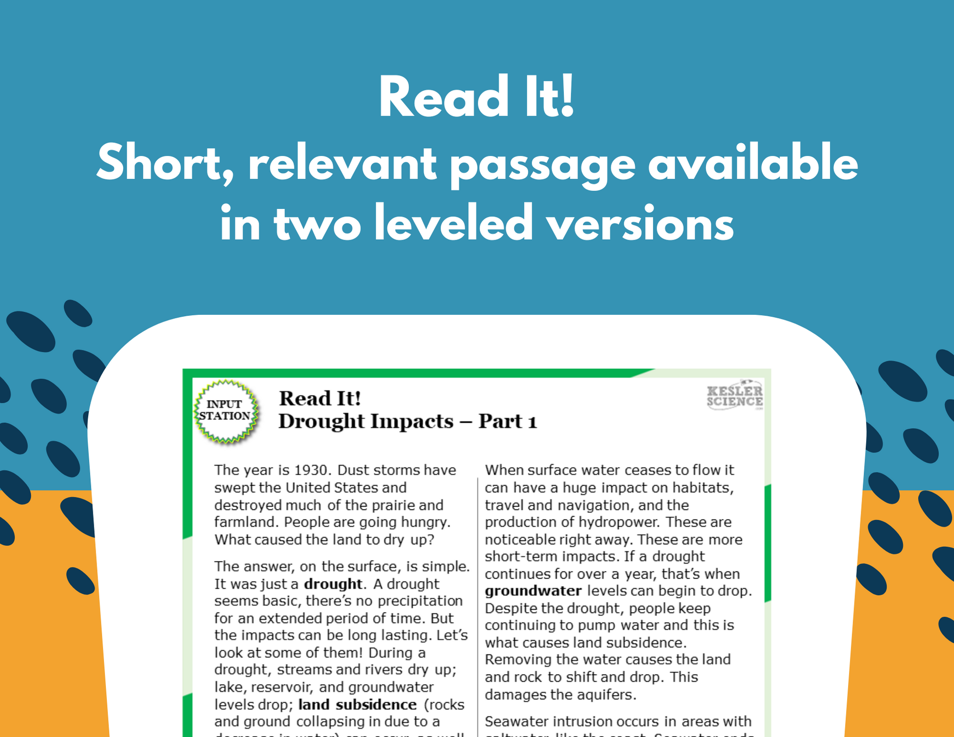 Short & Long-Term Environmental Impacts Student-Led Station Lab - MS