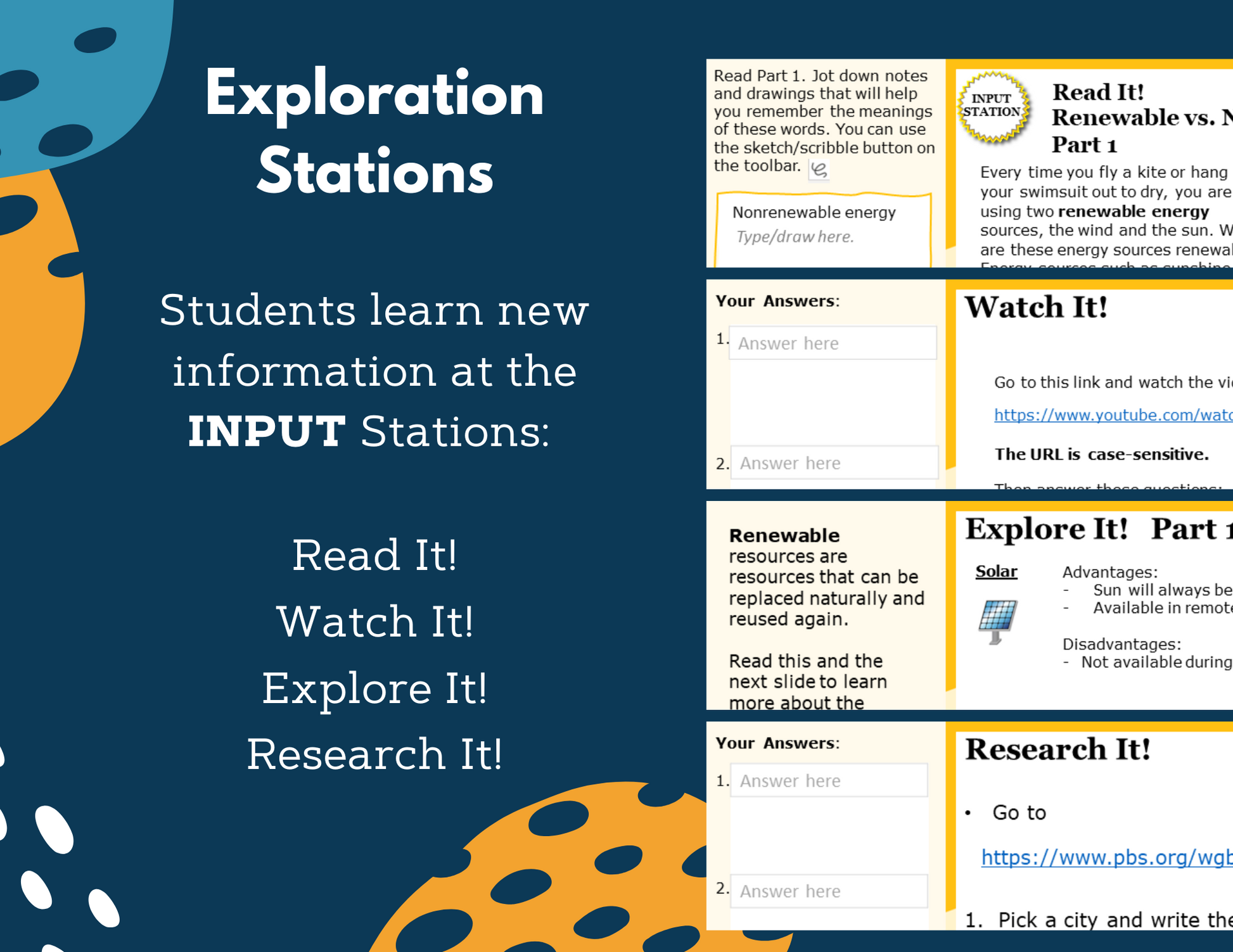 Renewable Energy Resources Complete Lesson Plan - MS