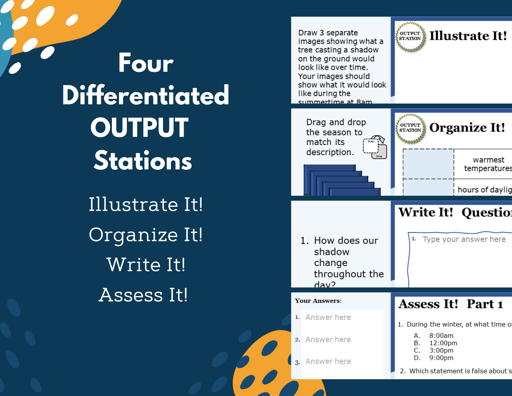 Patterns of Change - Shadows & Seasons - Student-Led Station Lab - 4th Grade