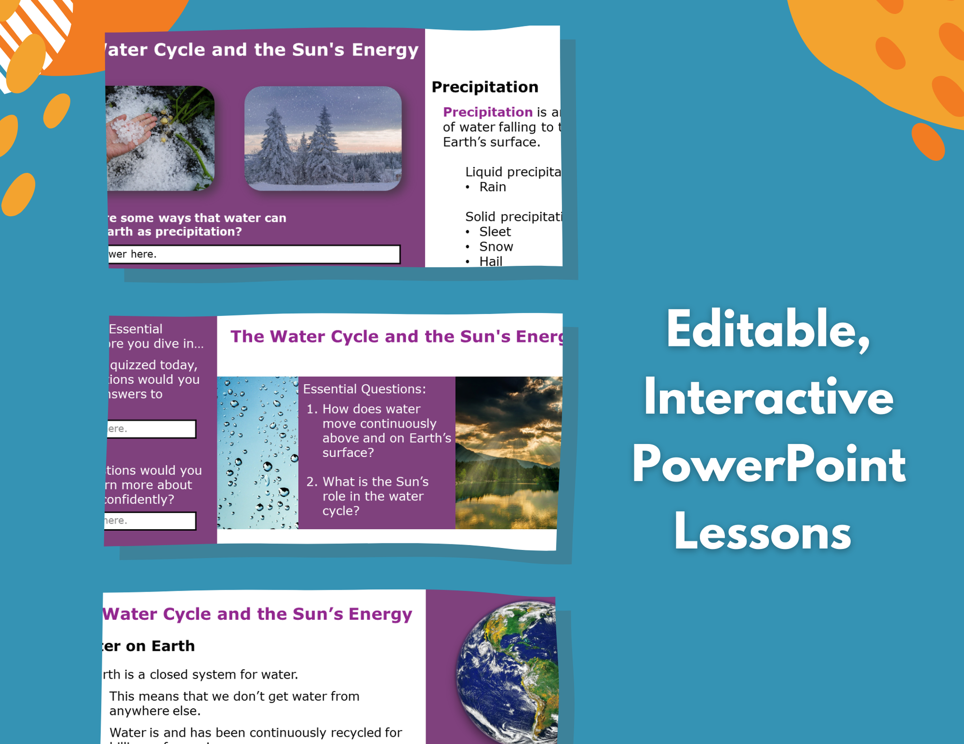 Water Cycle & The Sun's Energy - Complete Lesson Plan - 4th Grade