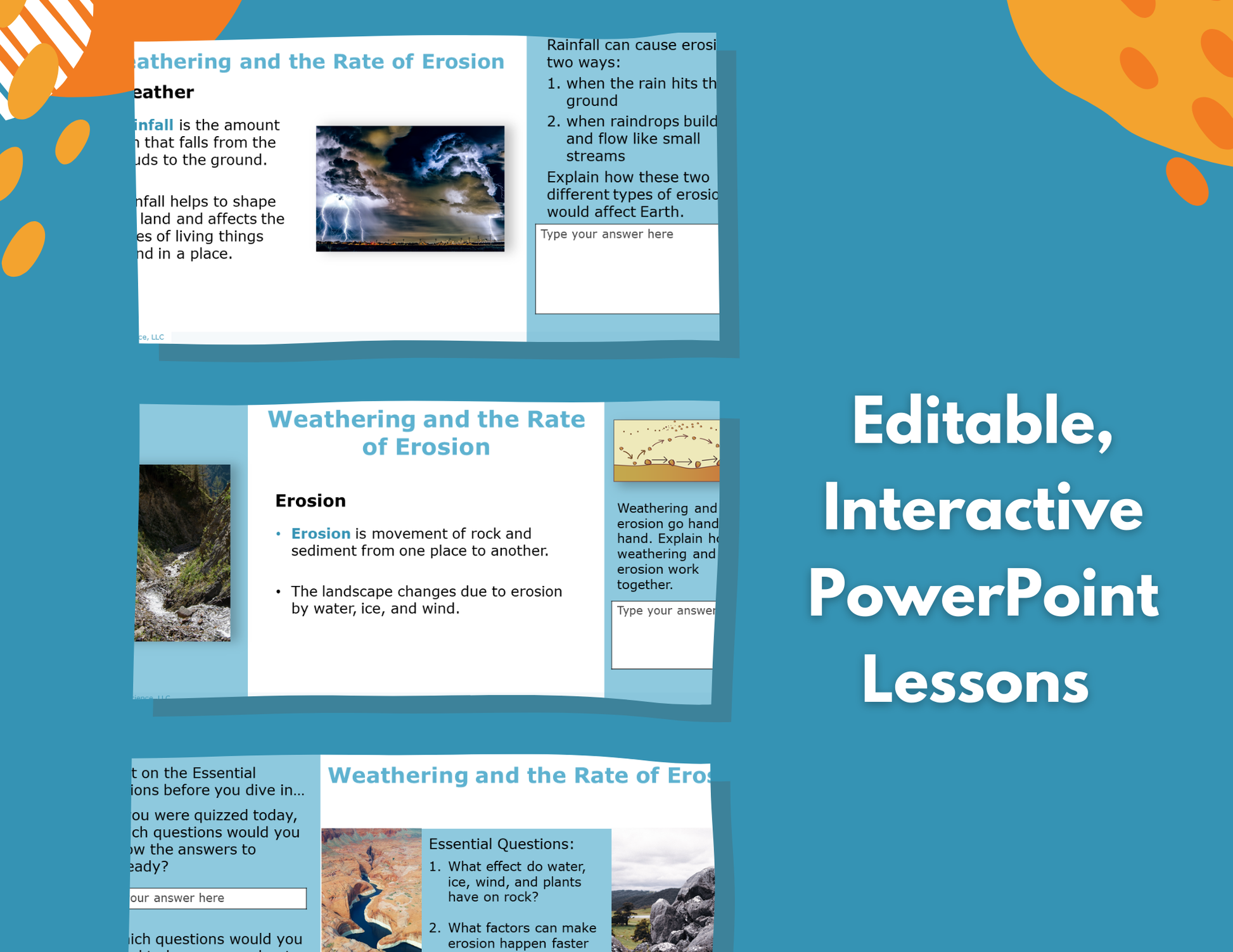 Weathering & Rate of Erosion - Complete Lesson Plan - NGSS 4-ESS2-1 - 4th Grade