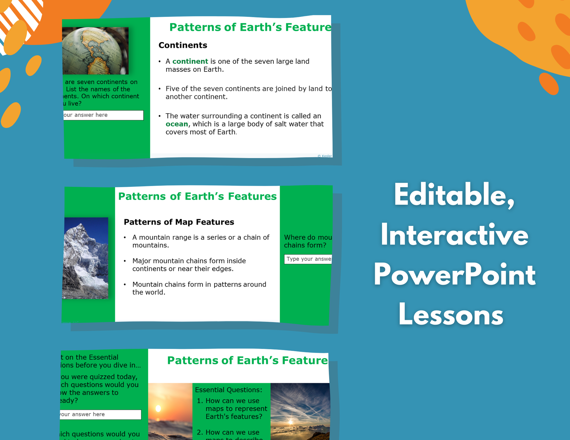 Patterns of Earth's Features - Complete Lesson Plan - 4th Grade