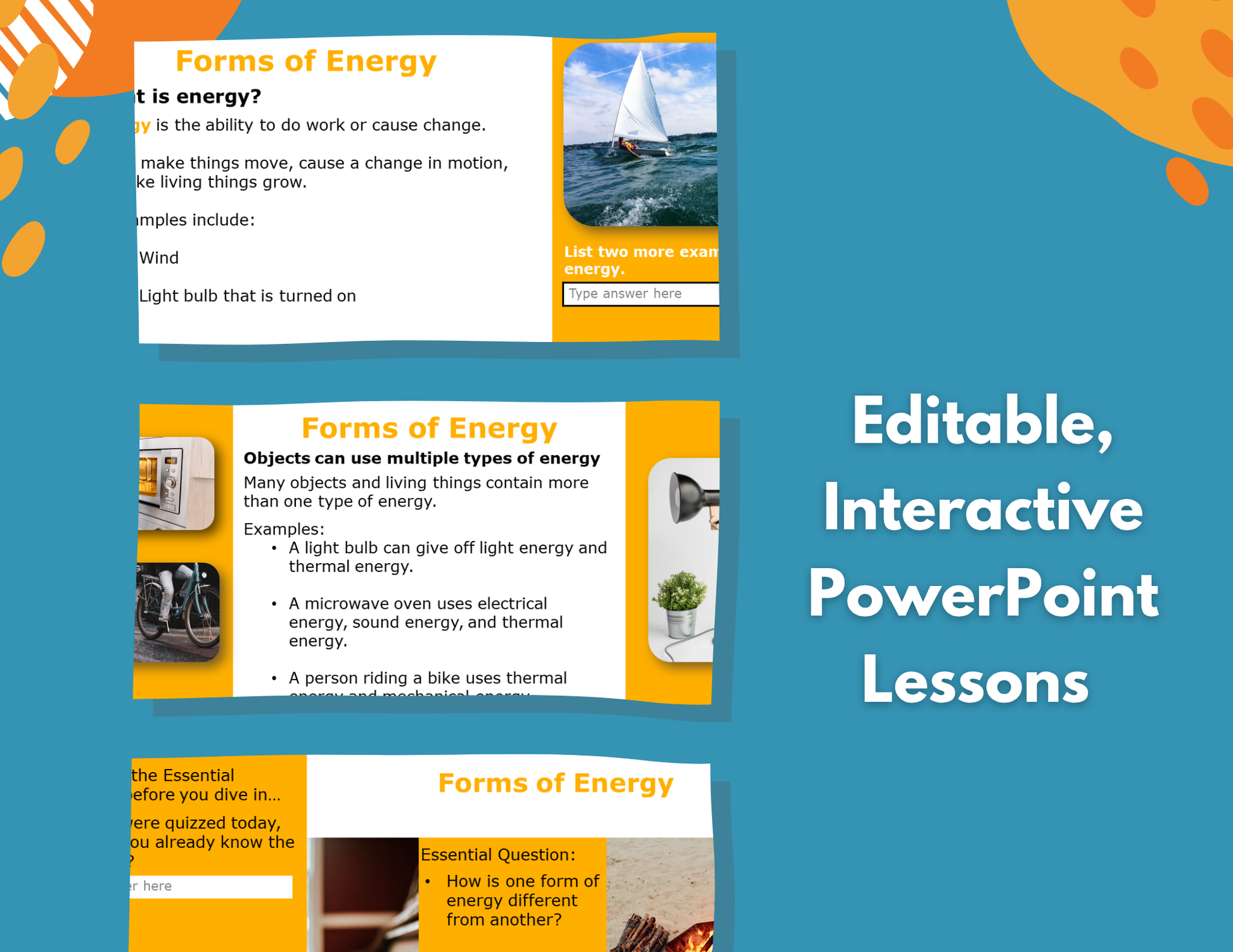 Forms of Energy - Complete Lesson Plan - 4th Grade