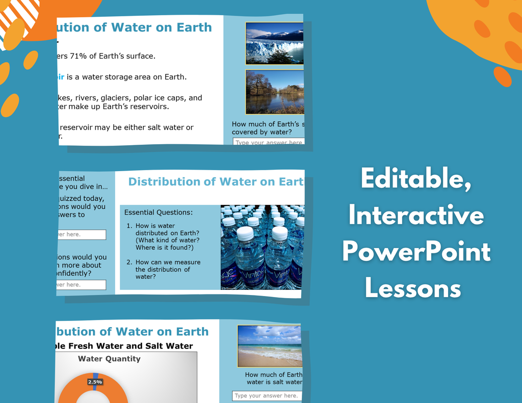 Distribution of Water on Earth - Complete Lesson Plan - 5th Grade