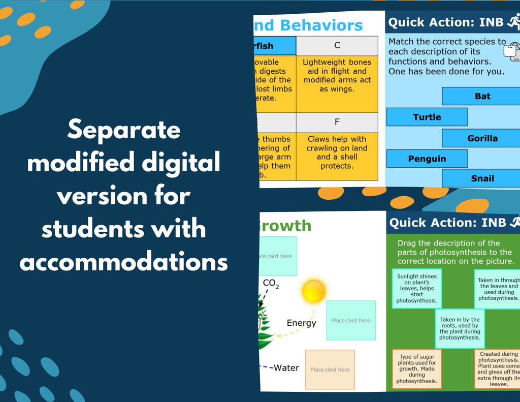 5th Grade Life Science Interactive Notebook Set - Digital & Print INB