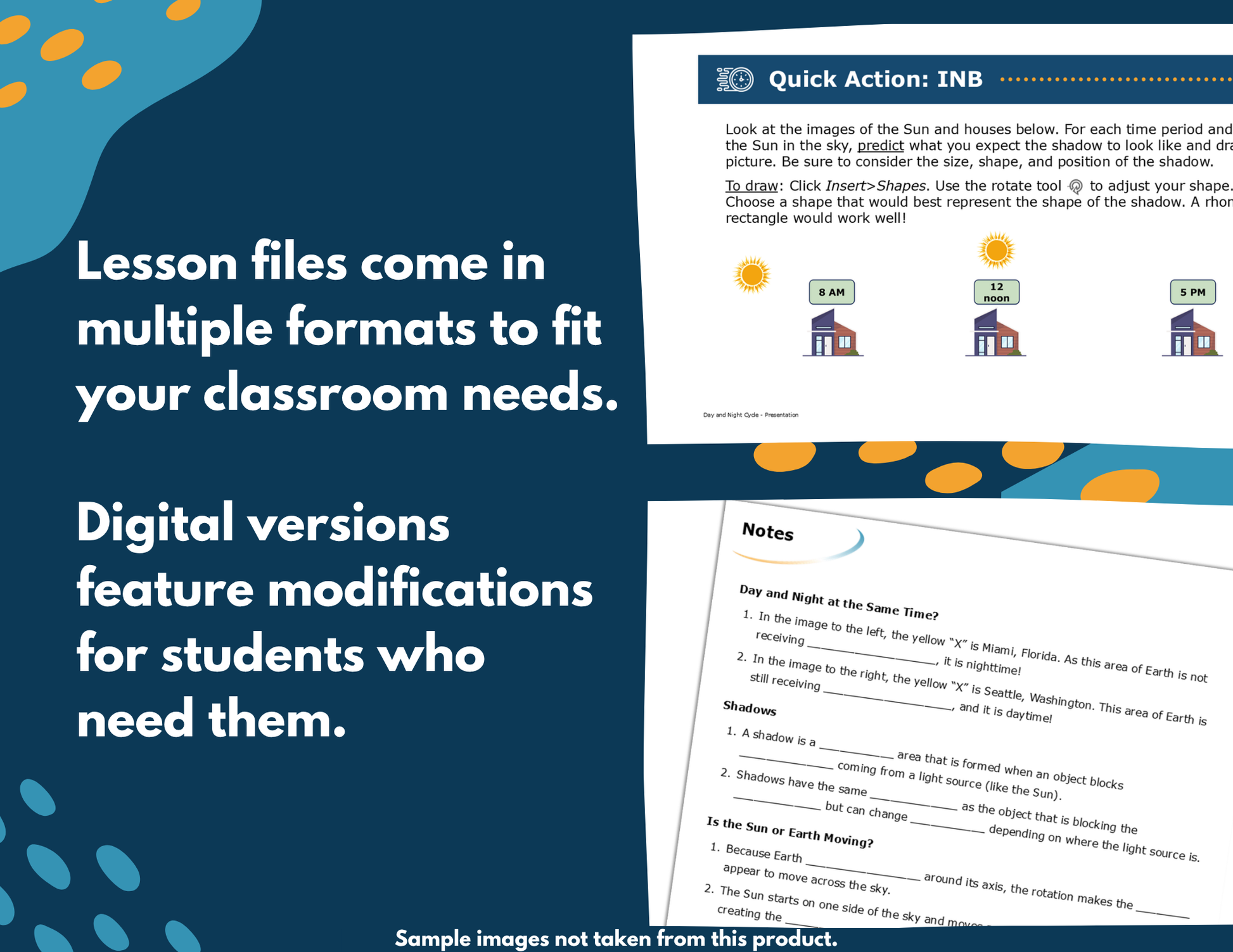 Day & Night Cycle Complete Science Lesson - Grade 5, New TEKS 5.9
