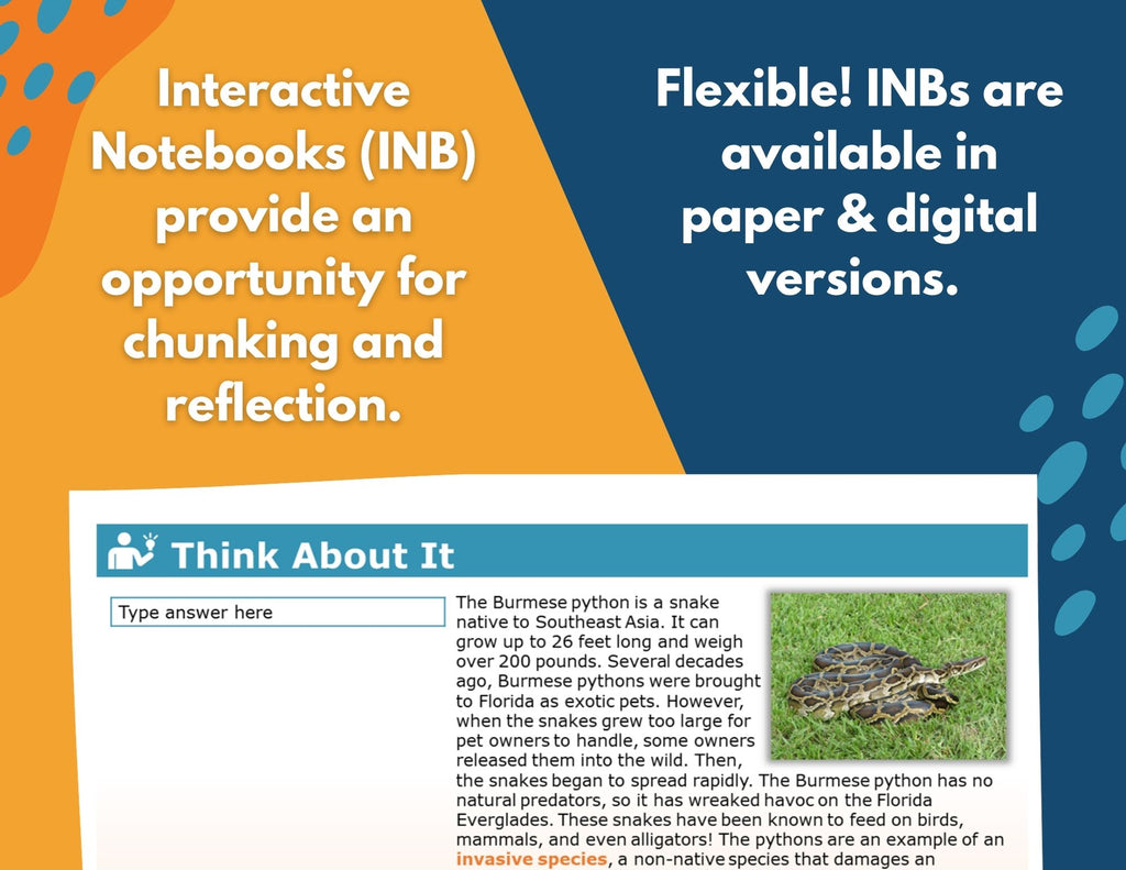 5th Grade Life Science Interactive Notebook Set - Digital & Print INB