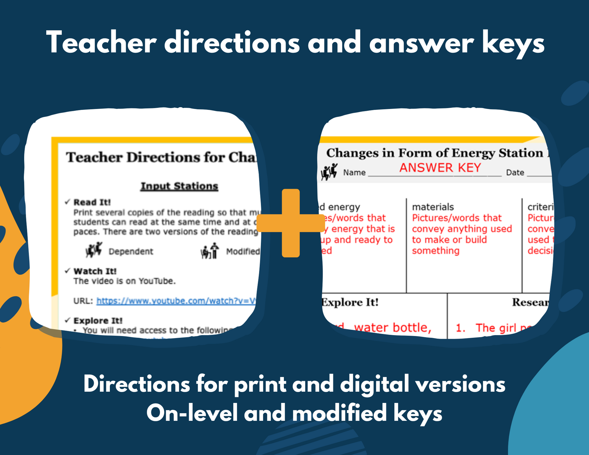 Changes in Forms of Energy - Student-Led Station Lab - 4th Grade