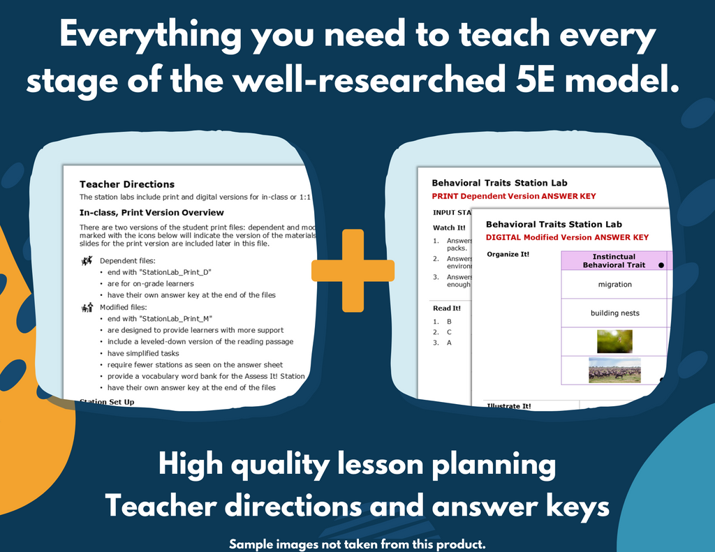 Behavioral Traits Complete Science Lesson - Grade 5, New TEKS 5.13B