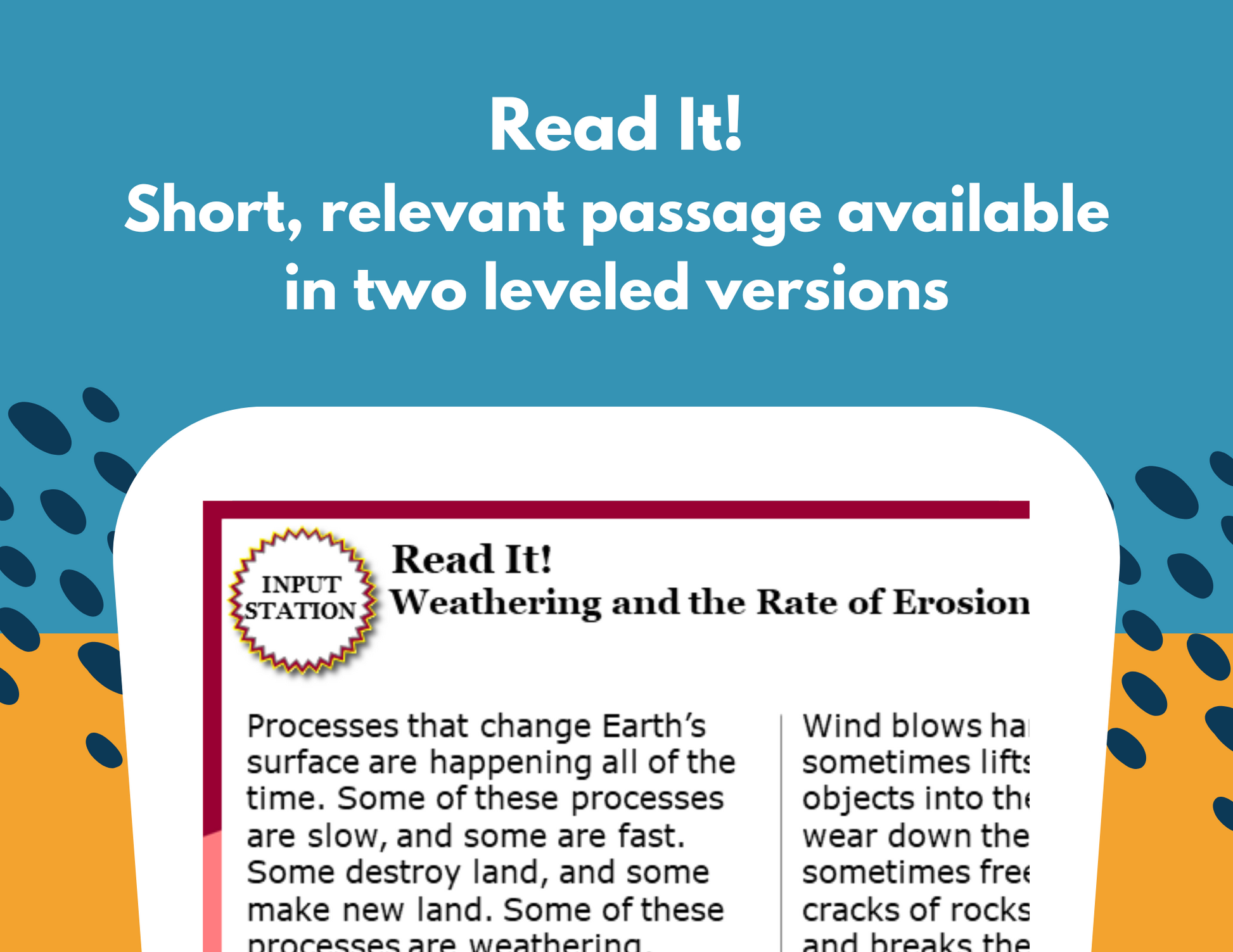 Weathering & the Rate of Erosion - Student-Led Station Lab - 4th Grade