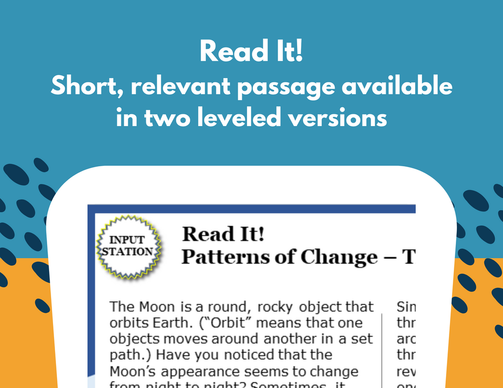 Patterns of Change - The Moon - Student-Led Station Lab - 4th Grade