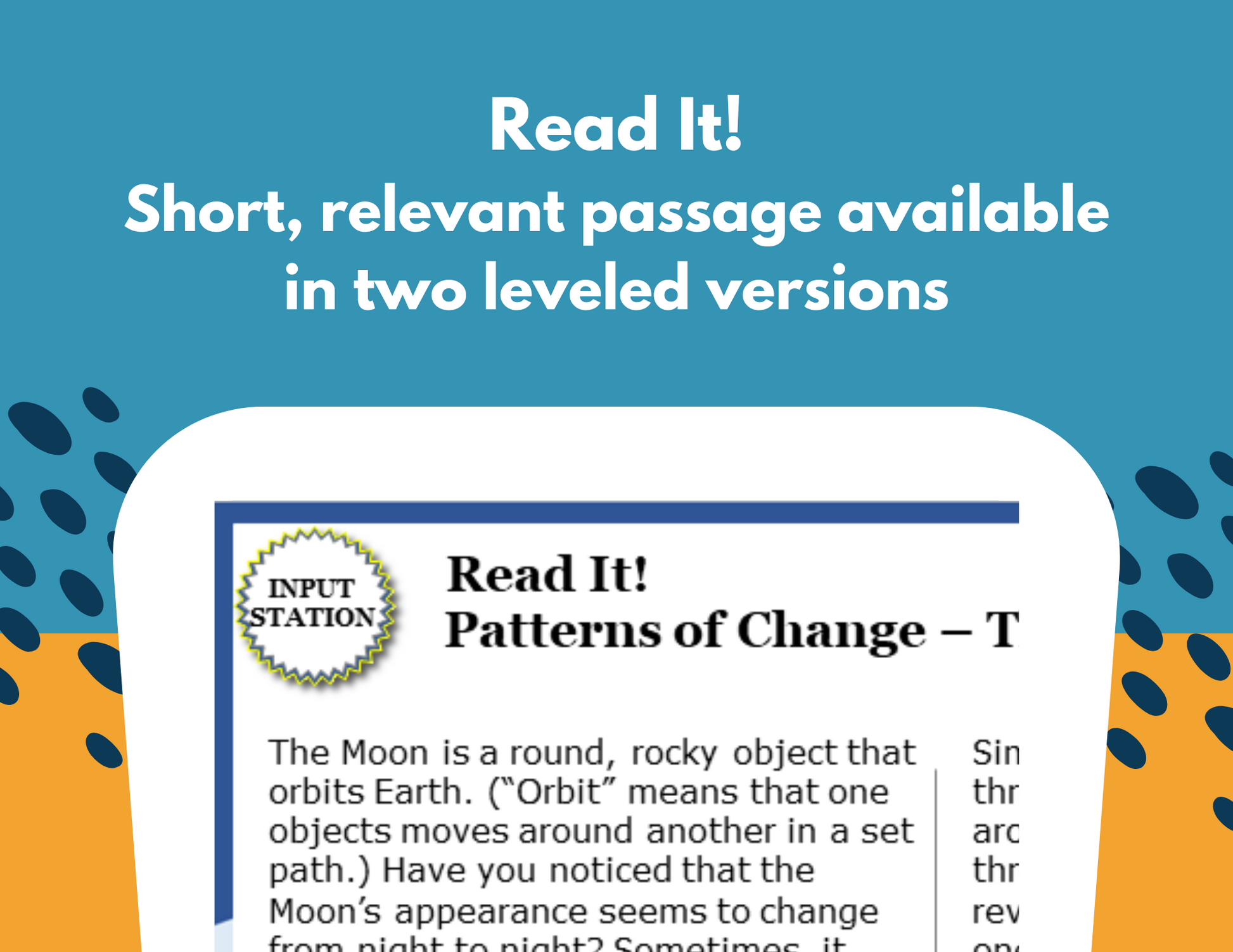 Patterns of Change - The Moon - Student-Led Station Lab - 4th Grade