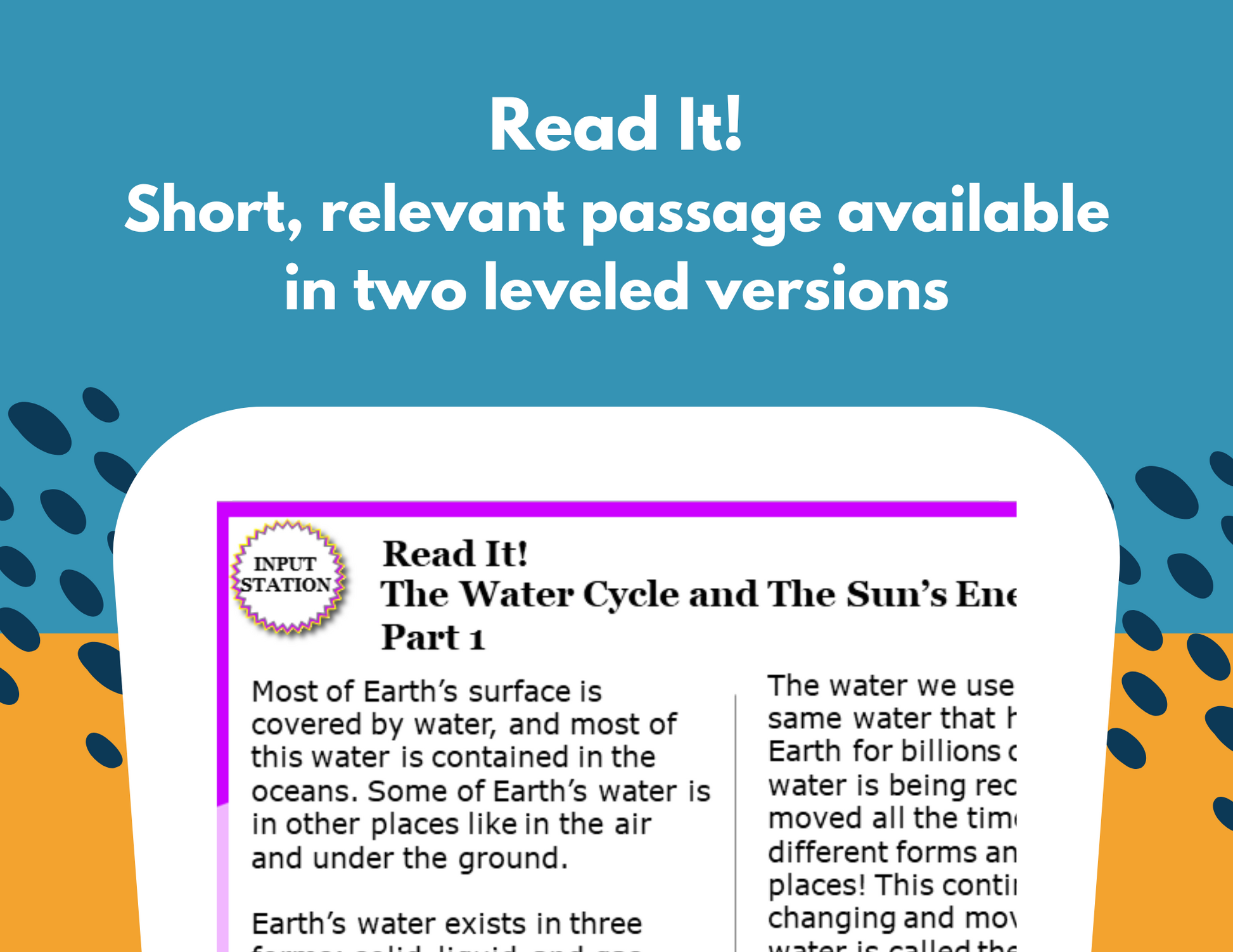Water Cycle & The Sun's Energy - Student-Led Station Lab - 4th Grade