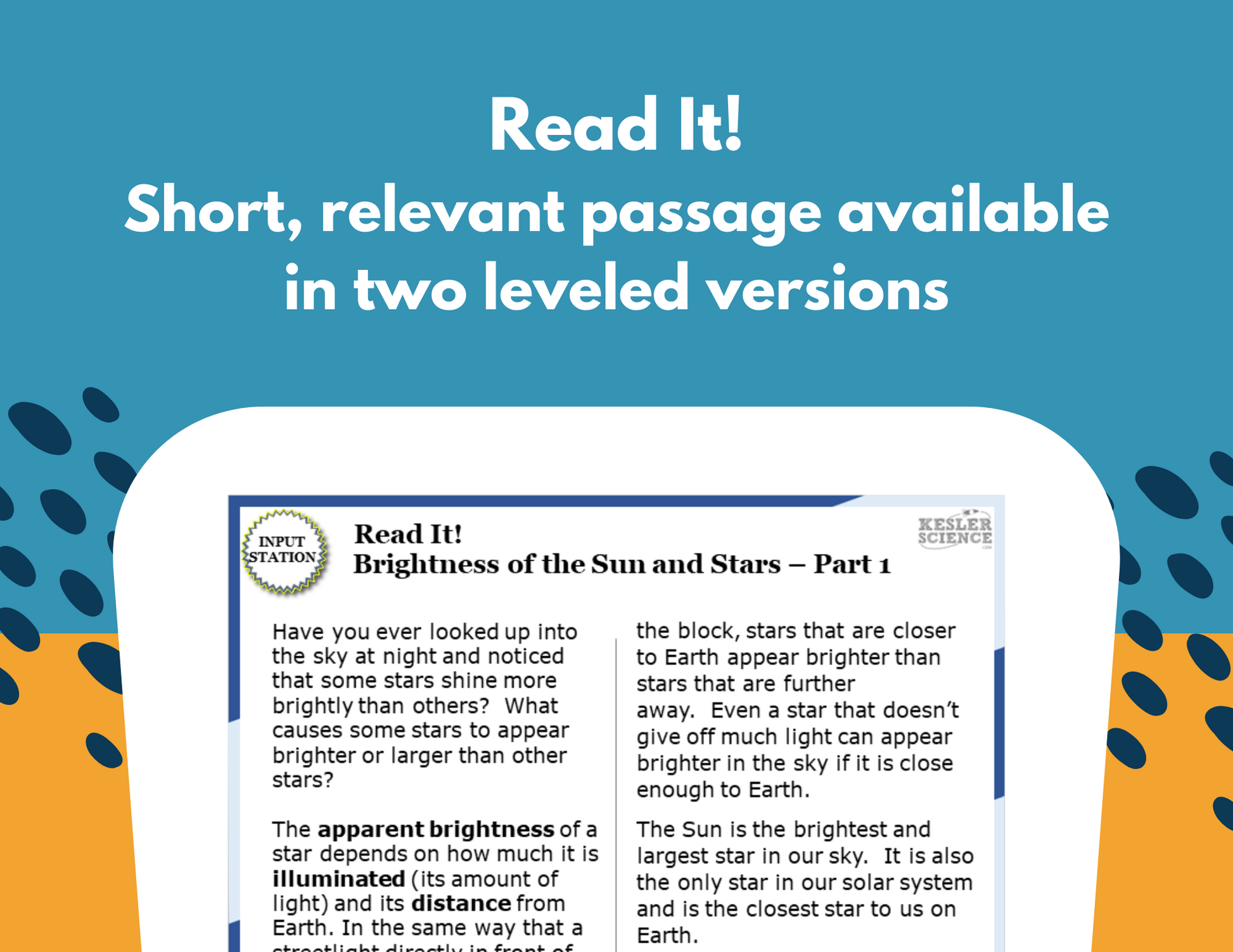 Brightness of the Sun & Stars - Student-Led Station Lab - 5th Grade