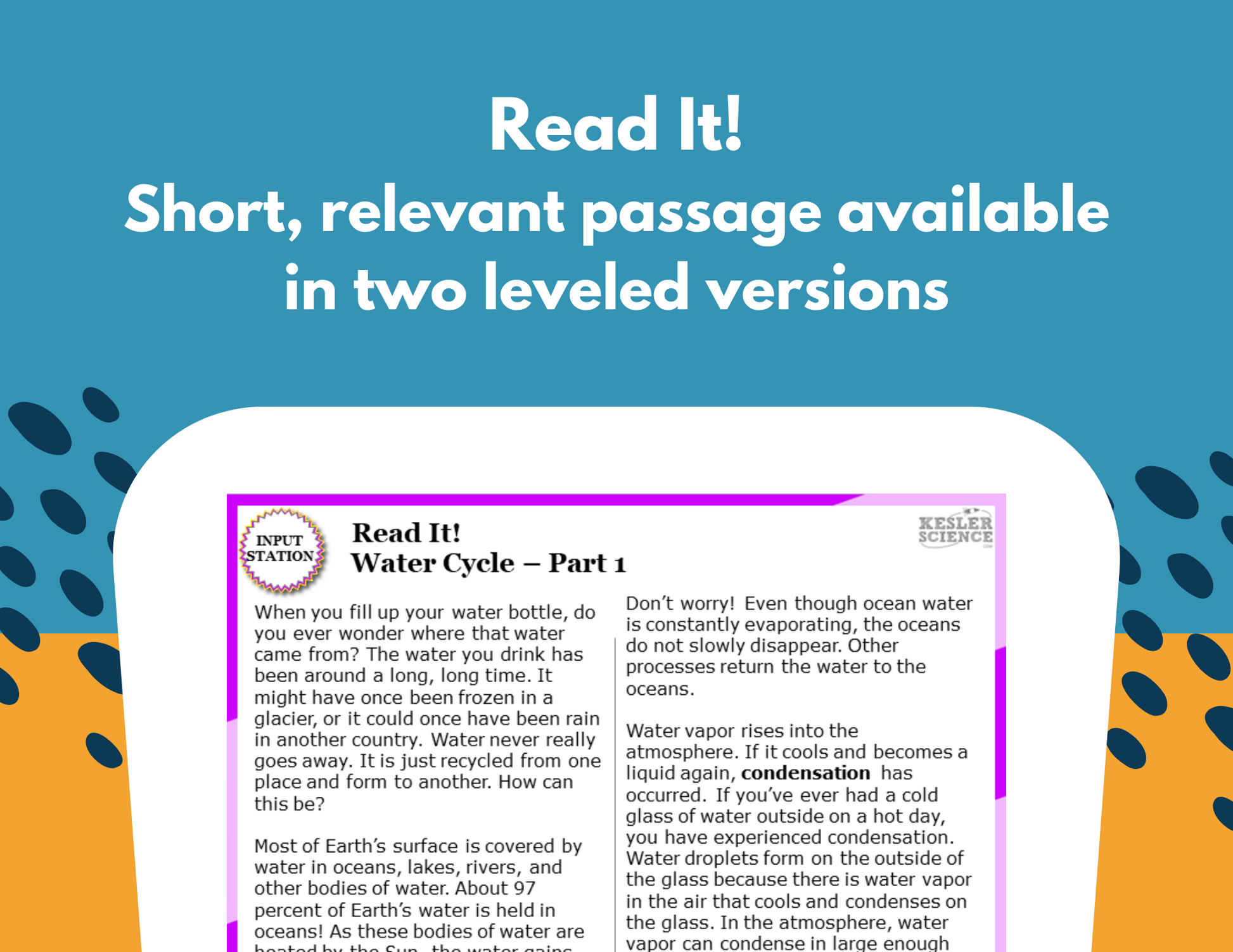 Water Cycle - Complete Lesson Plan - 5th Grade