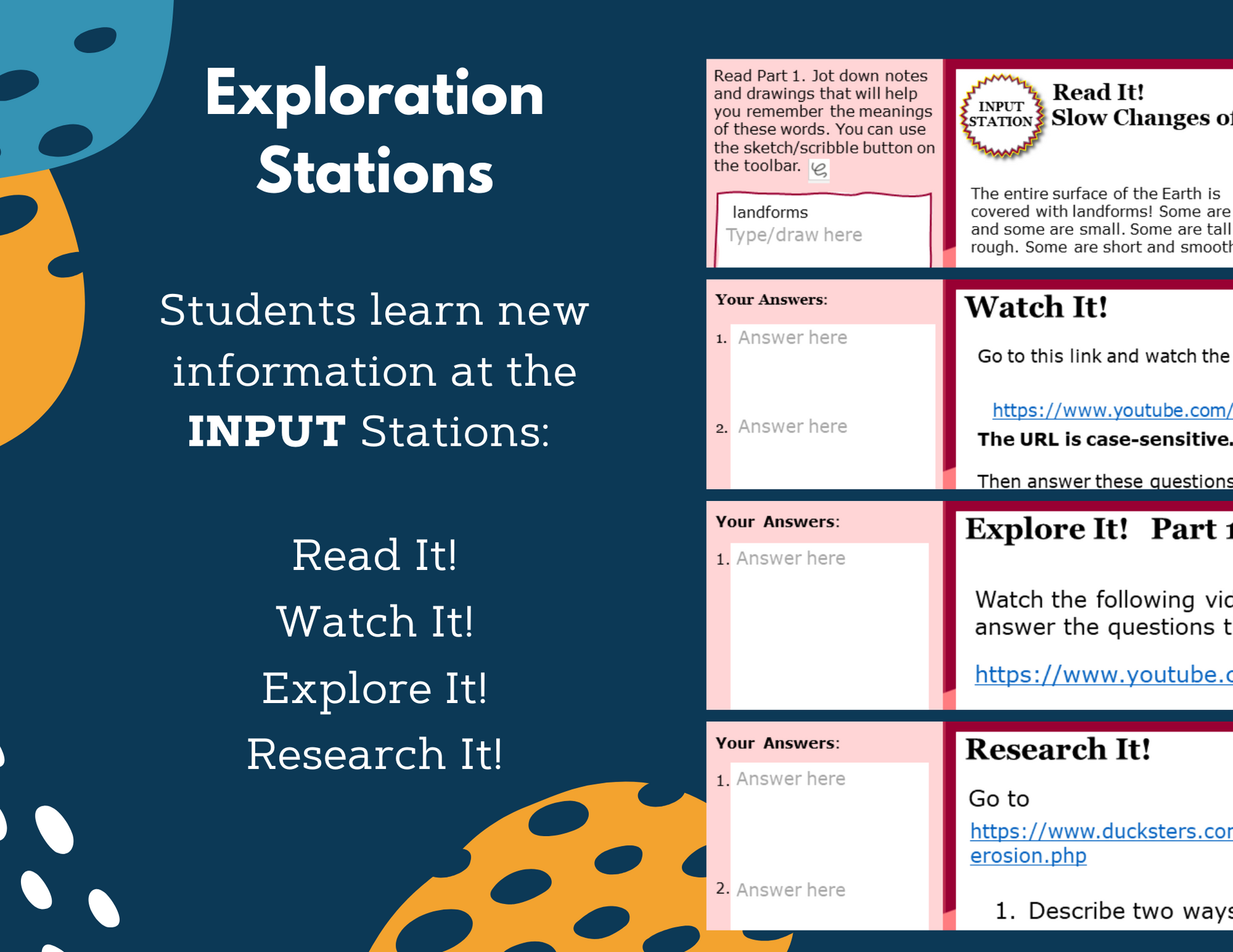 Slow Changes of the Earth - Complete Lesson Plan - 4th Grade