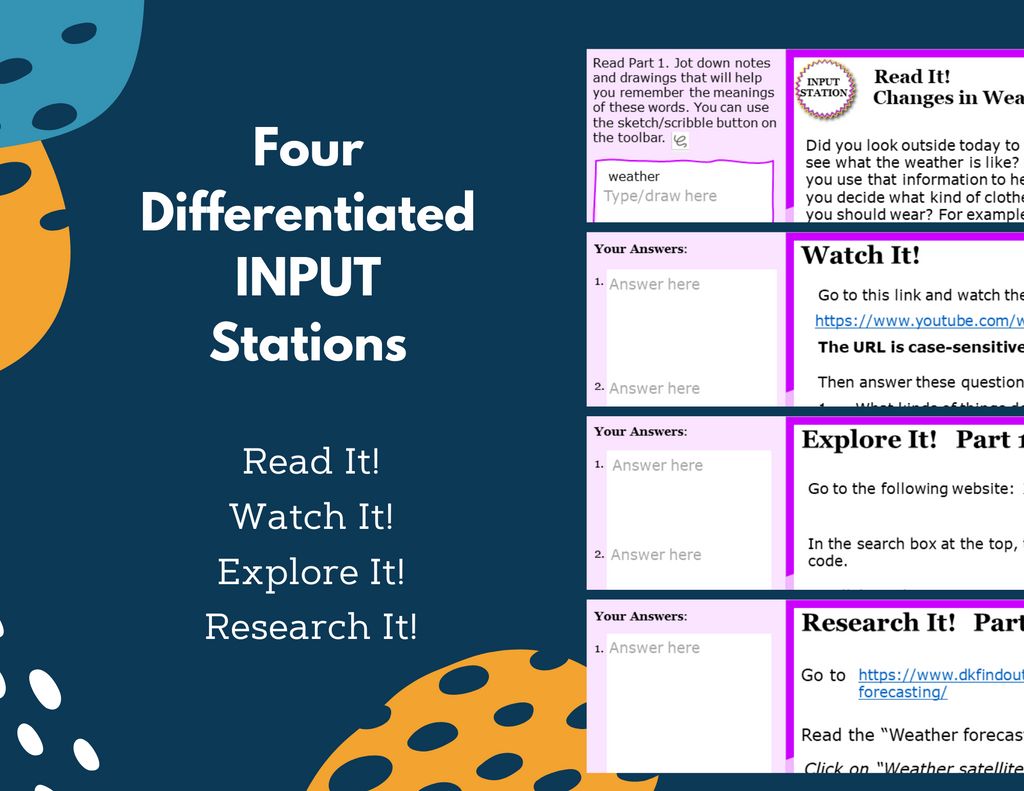 Changes in Weather - Student-Led Station Lab - 4th Grade