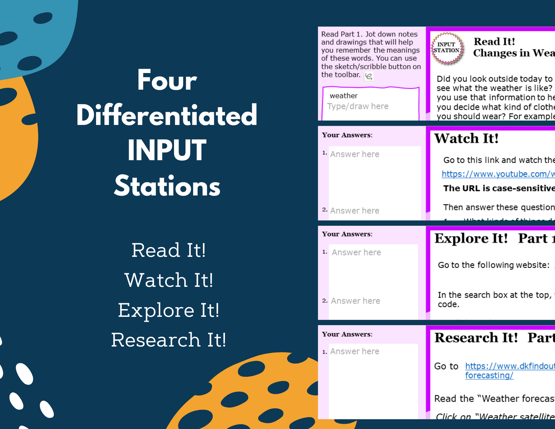 Changes in Weather - Student-Led Station Lab - 4th Grade