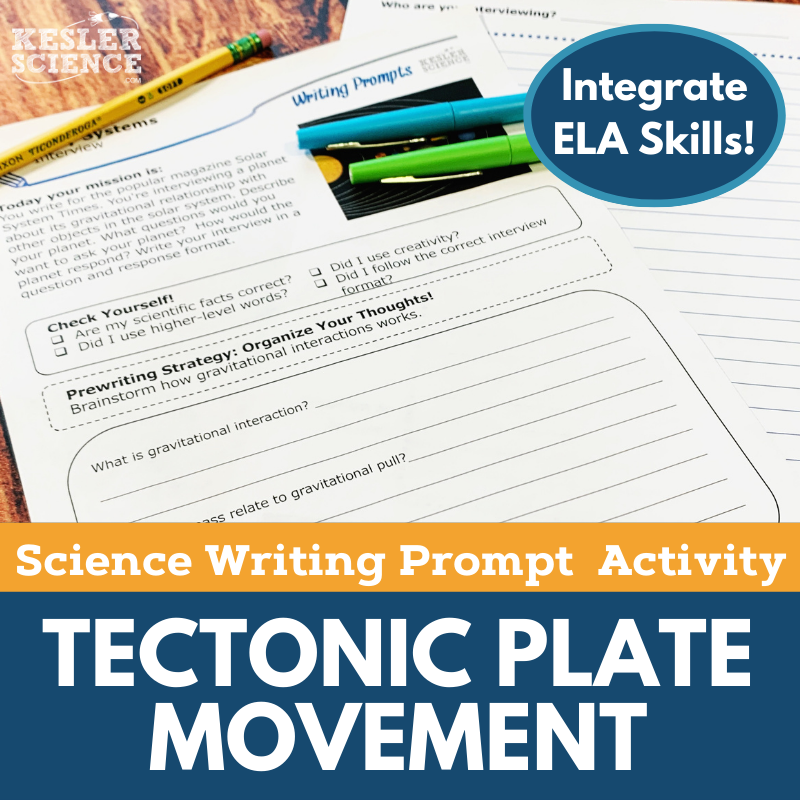 Writing Prompts - Tectonic Plate Movement - MS 6-8 NGSS