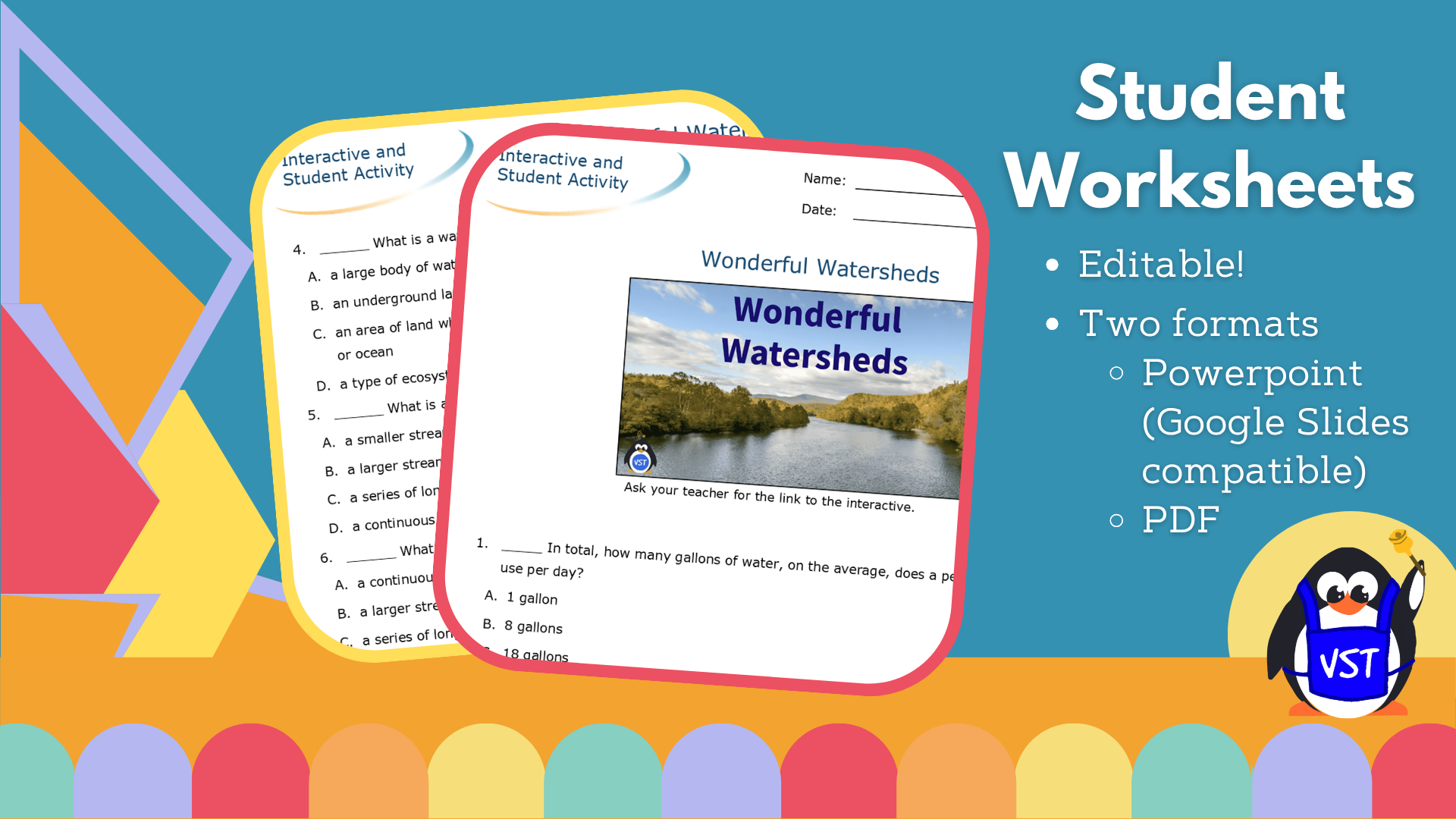 Watersheds Worksheet & Crossword - VST