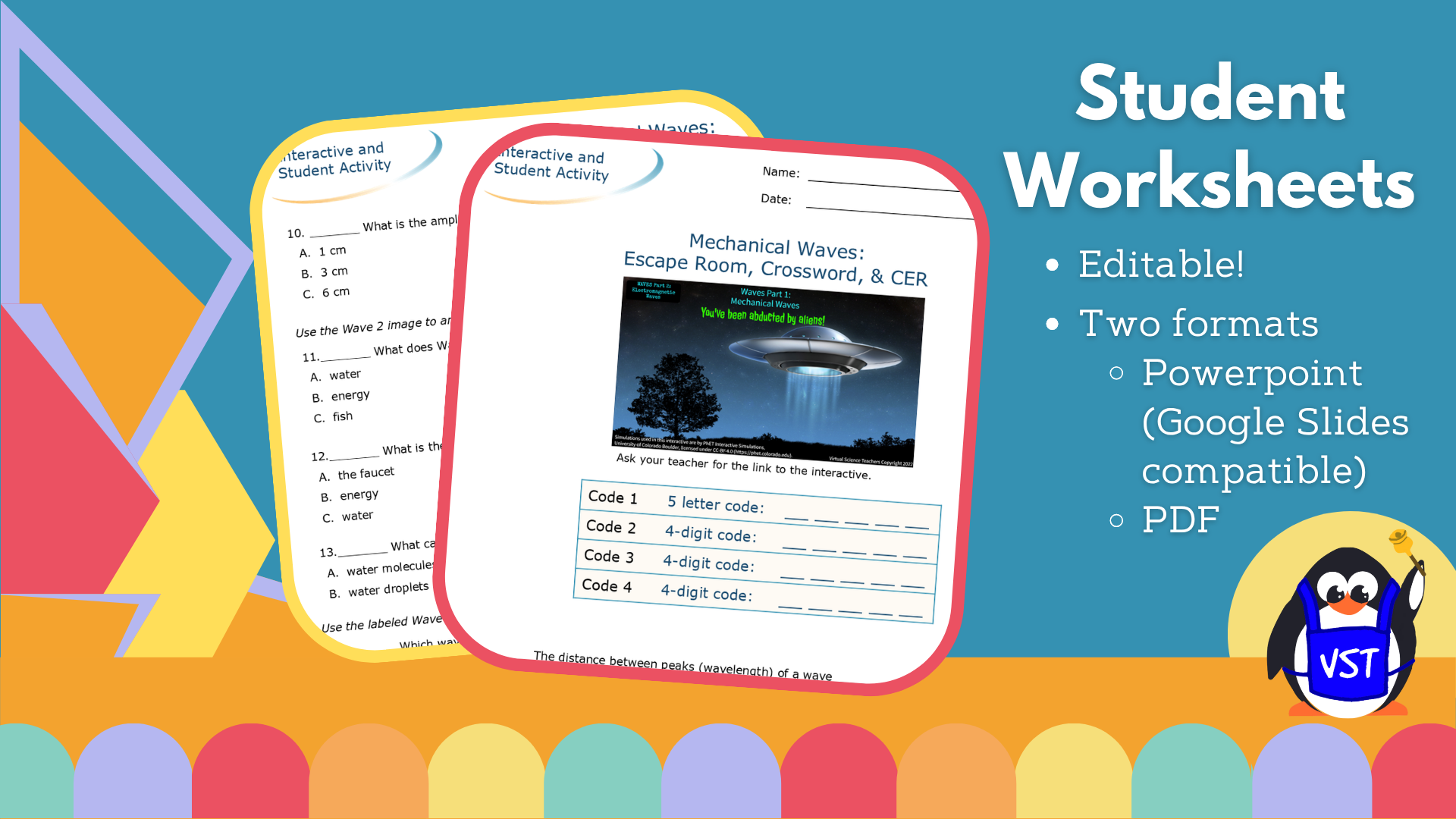 Mechanical Waves Escape Room & Crossword with CER - VST