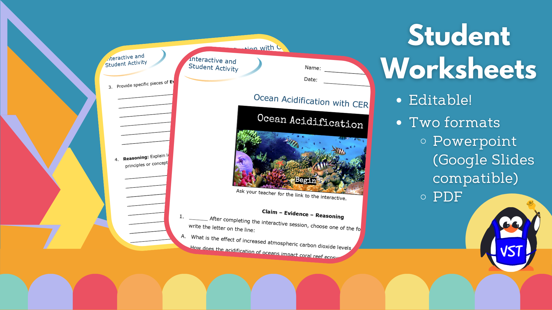 Ocean Acidification Worksheet with CER - VST