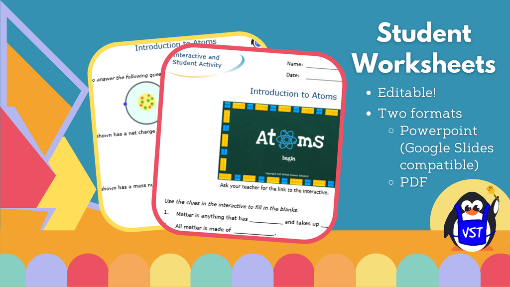 Atoms Intro Worksheet & Crossword - VST