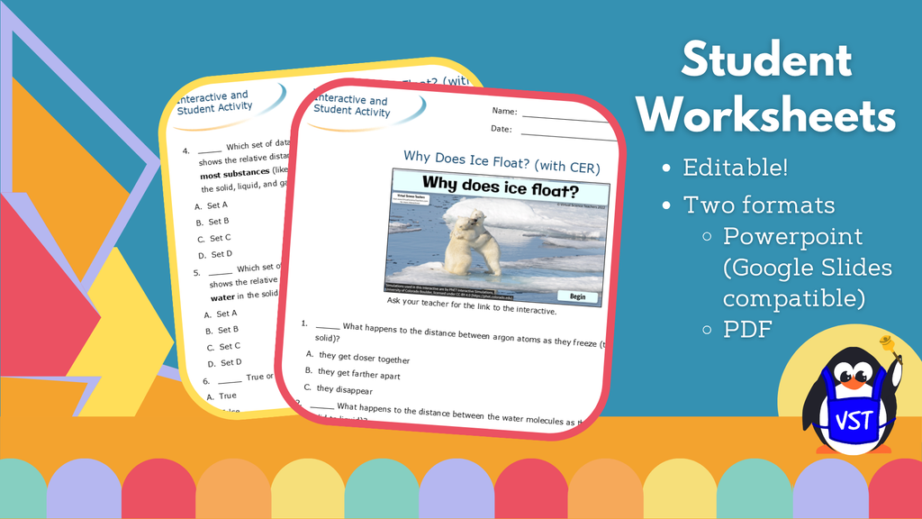 Why Does Ice Float? Worksheet with CER - VST