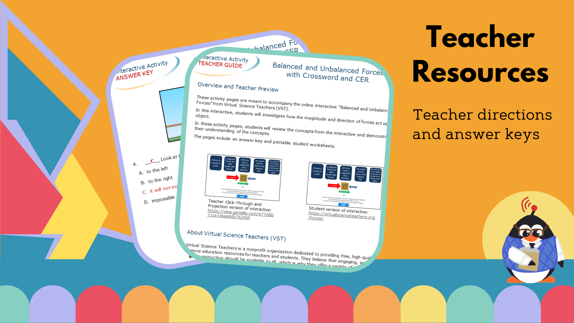 Balanced & Unbalanced Forces - Worksheet with Crossword & CER - VST