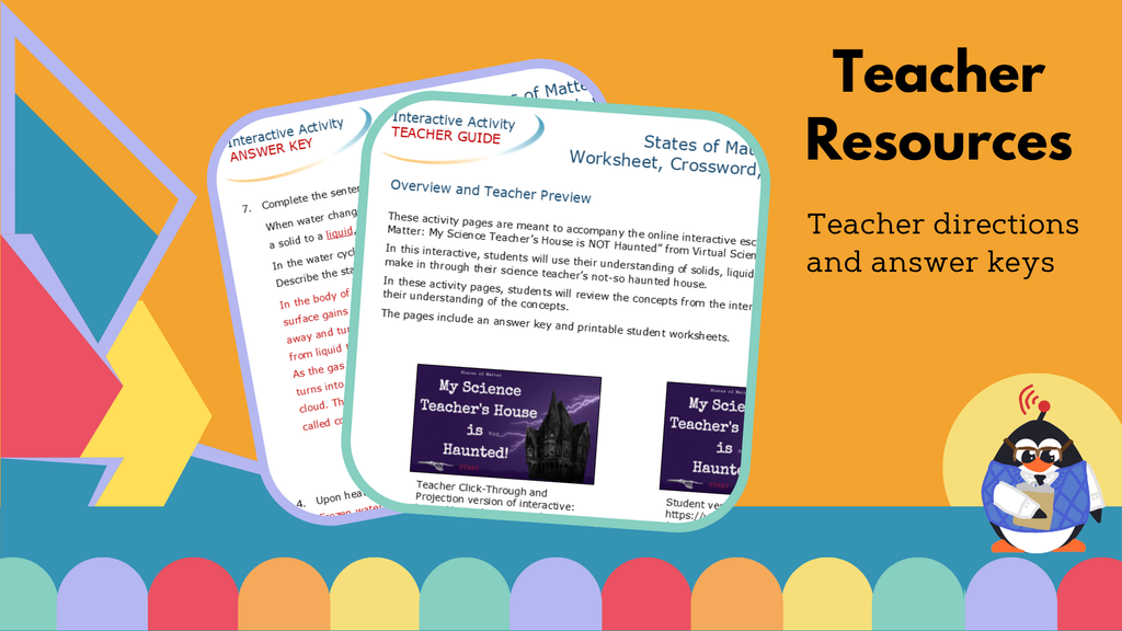 States of Matter Escape Room, Crossword, & Diagram - VST