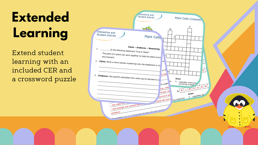 Plant Cells Worksheet, CER, & Crossword - VST