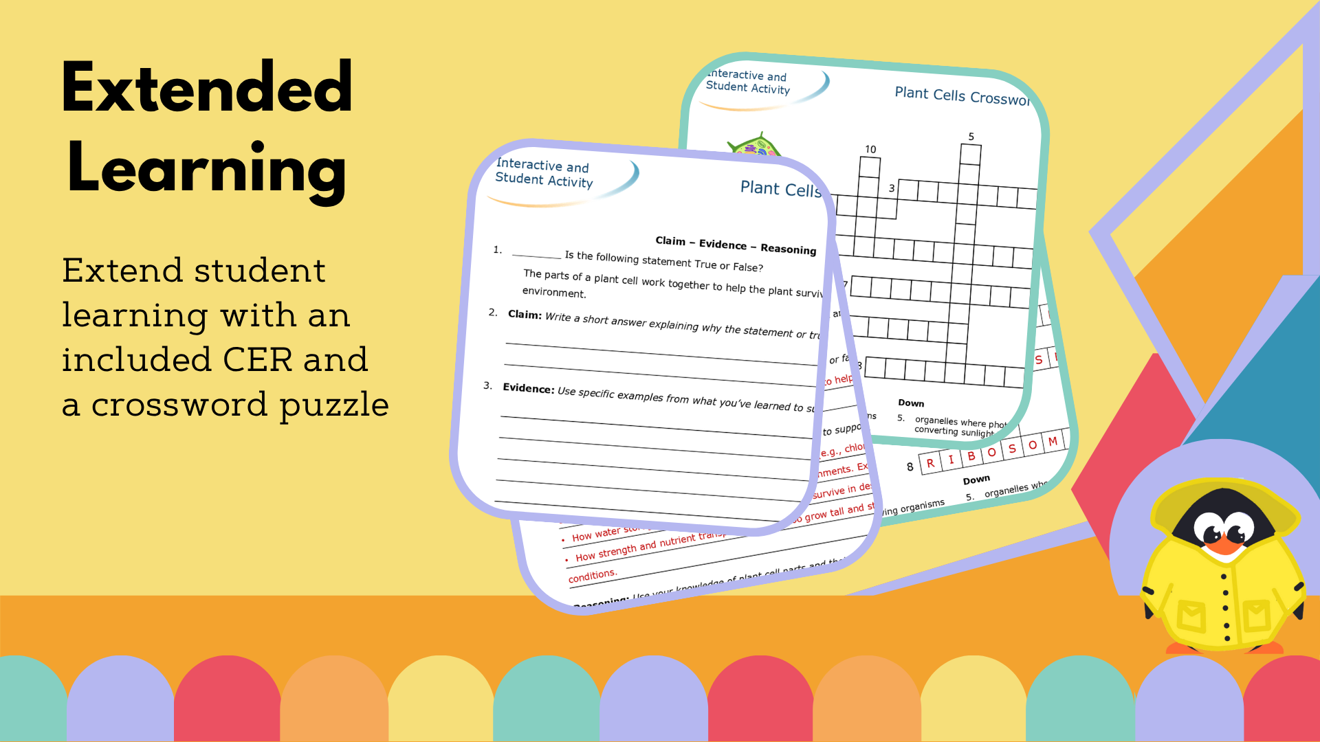 Plant Cells Worksheet, CER, & Crossword - VST