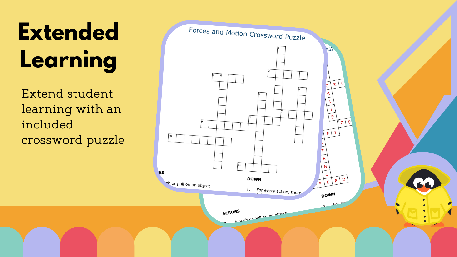 Force & Motion Challenge - Worksheet with Crossword - VST