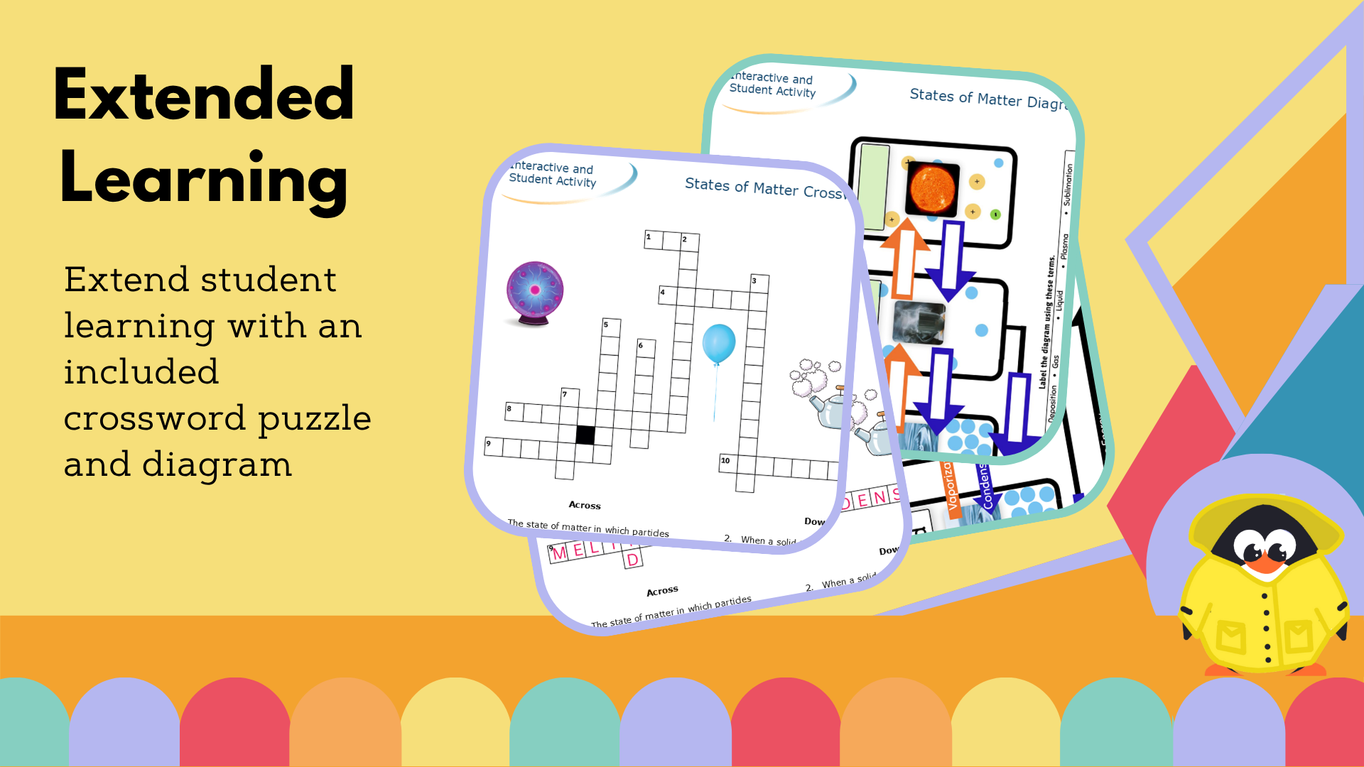 States of Matter Escape Room, Crossword, & Diagram - VST