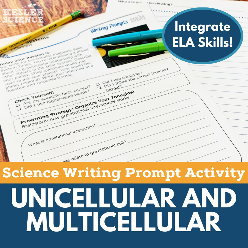 Writing Prompts - Unicellular & Multicellular - MS 6-8
