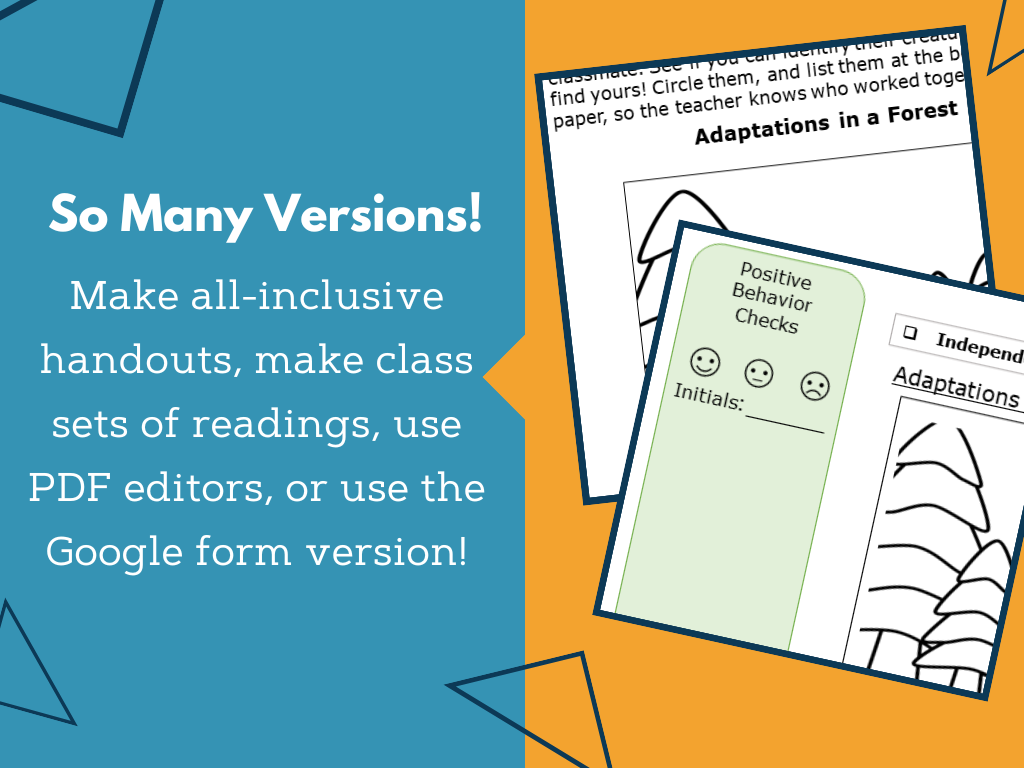 MS 6th 7th 8th - Adaptations - Sub Plans