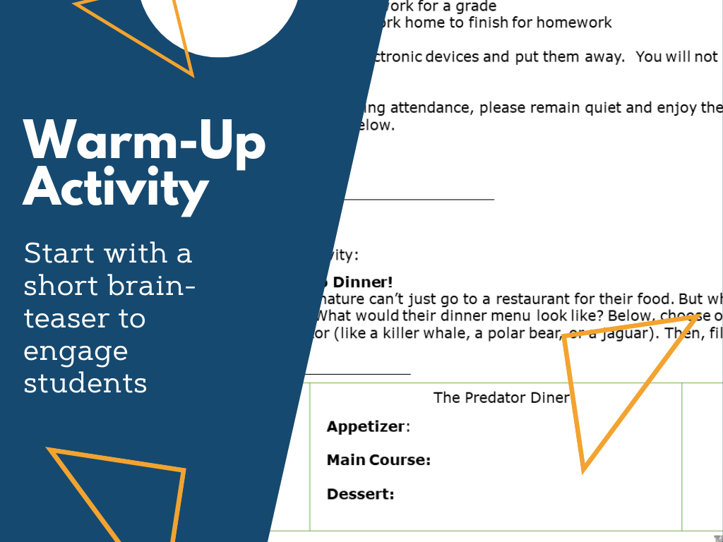 MS 6th 7th 8th - Food Webs - Sub Plans