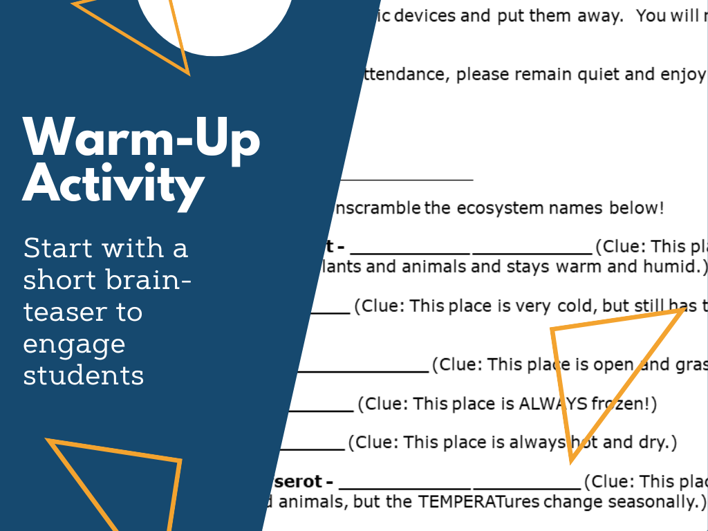 MS 6th 7th 8th - Ecosystems - Sub Plans