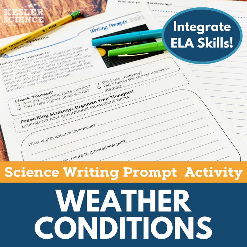 Writing Prompts - Weather Conditions - MS 6-8 NGSS